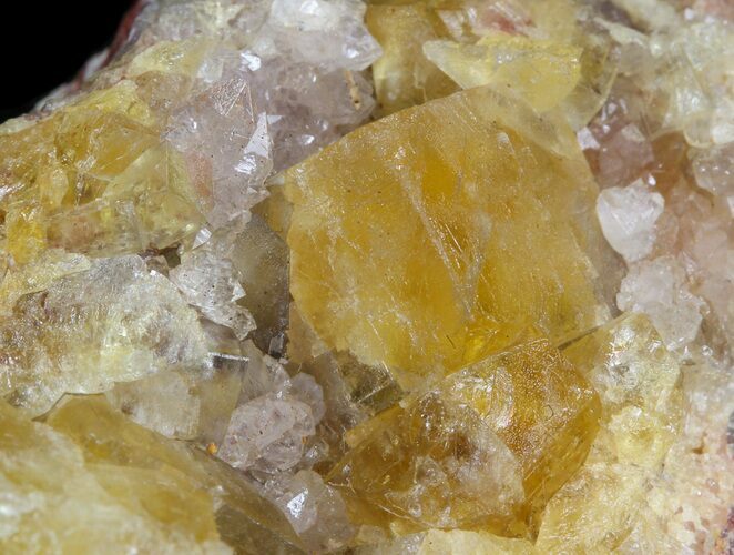 Lustrous, Yellow Cubic Fluorite Crystals - Morocco #44899